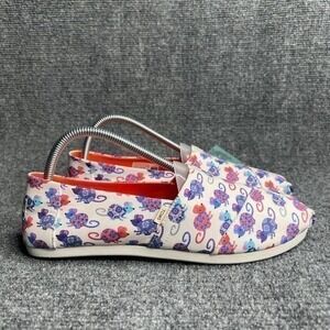 Toms Year of the Rat Slip On Shoes Women 9.5 Bright White All Over Print Classic